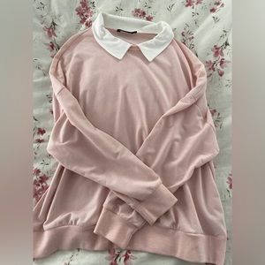 oversized pink crewneck